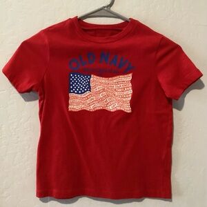 Old Navy Red Tee with Flag Design